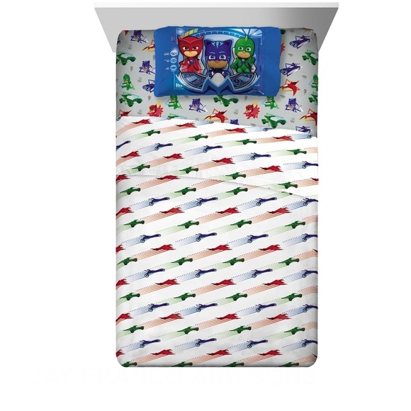 PJ Masks Cartoon Full Size Sheet Set, Kids Bedding, 4 Piece Franco NEW - Picture 1 of 7